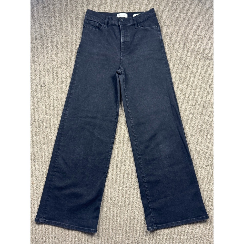 FRAME Le Slim Palazzo High Rise Wide Leg Jeans Womens 29 Black